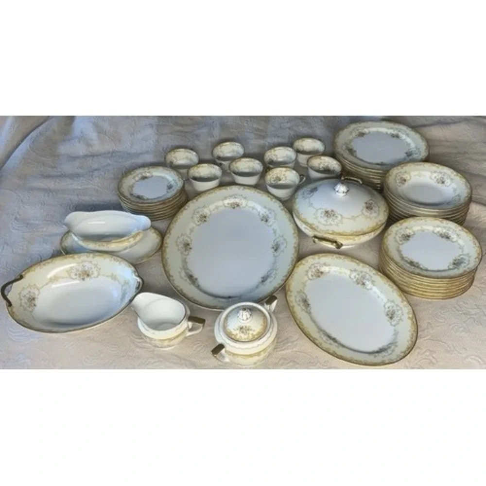 VTG Antique‎ Noritake N130 45 Pieces Place Setting Dinnerware Japan Bone China